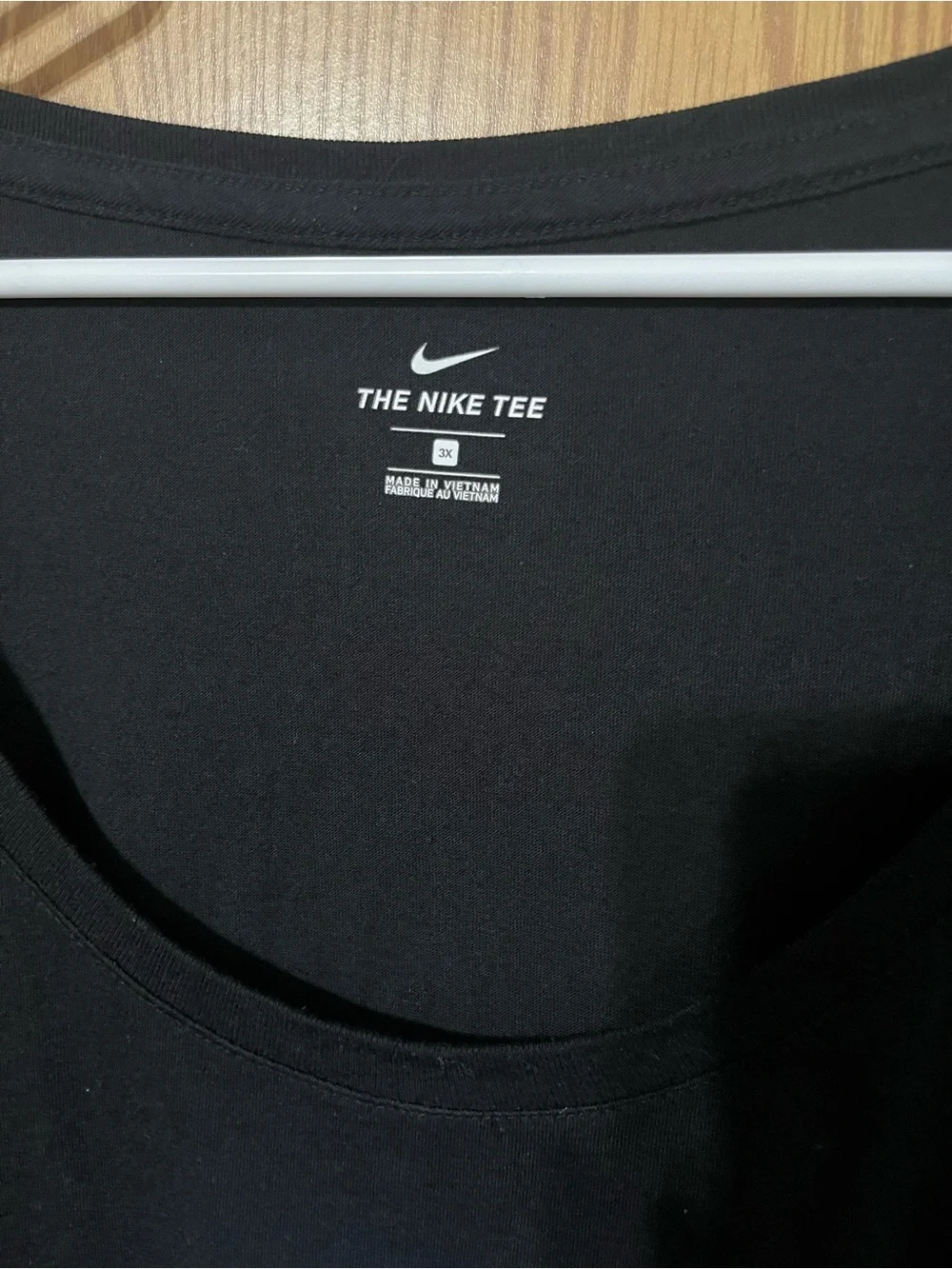 Nike Black Scoop Neck Tee with White Nike Logo - Picture 2 of 3